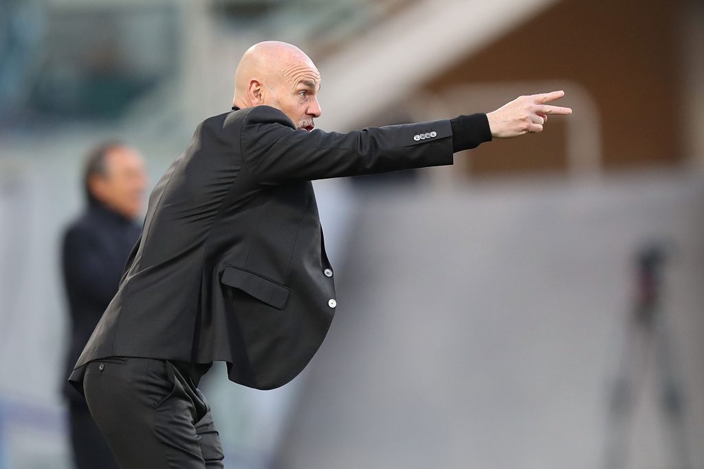 Il tecnico rossonero Stefano Pioli, durante Fiorentina Milan.