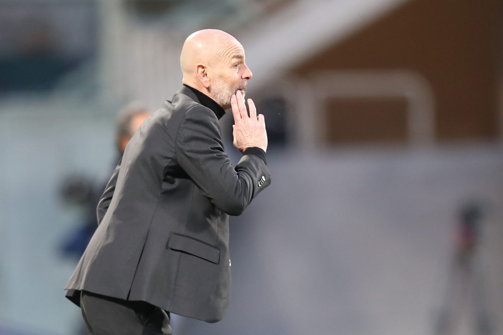 Il tecnico rossonero Stefano Pioli, durante Fiorentina Milan.