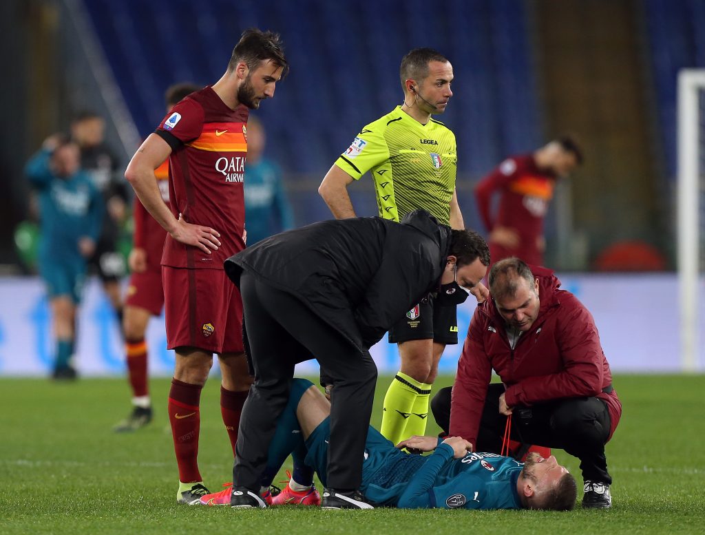 L'infortunio di Rebic contro la Roma