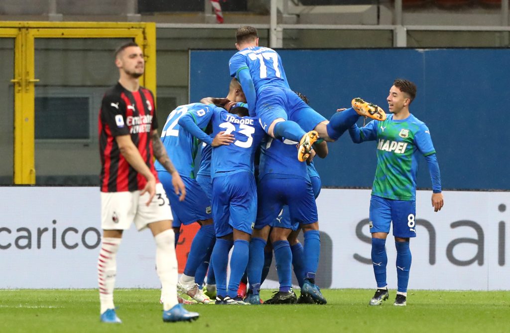 La partita persa dal Milan contro il Sassuolo allo stadio Giuseppe Meazza