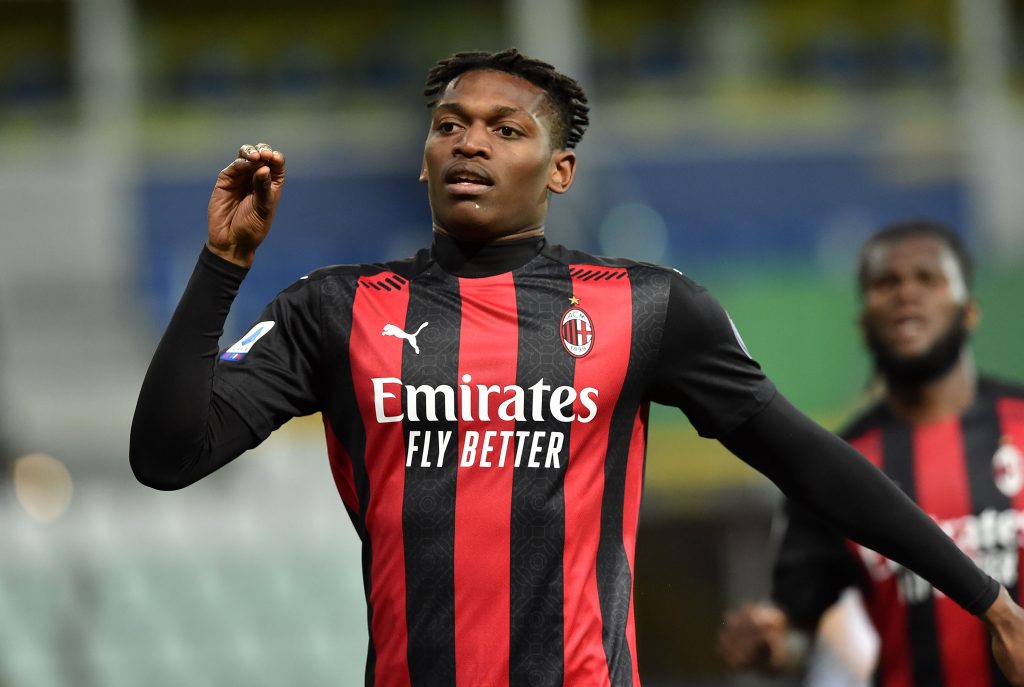 L'esultanza di Rafael Leao in Parma-Milan
