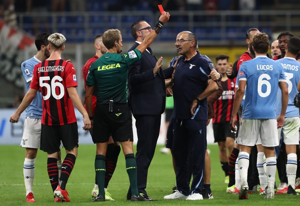 Sarri espulso durante Milan-Lazio