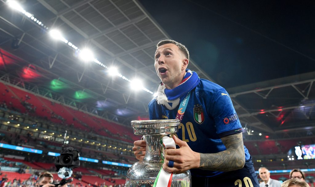 Federico Bernardeschi festeggia la vittoria dell'Europeo