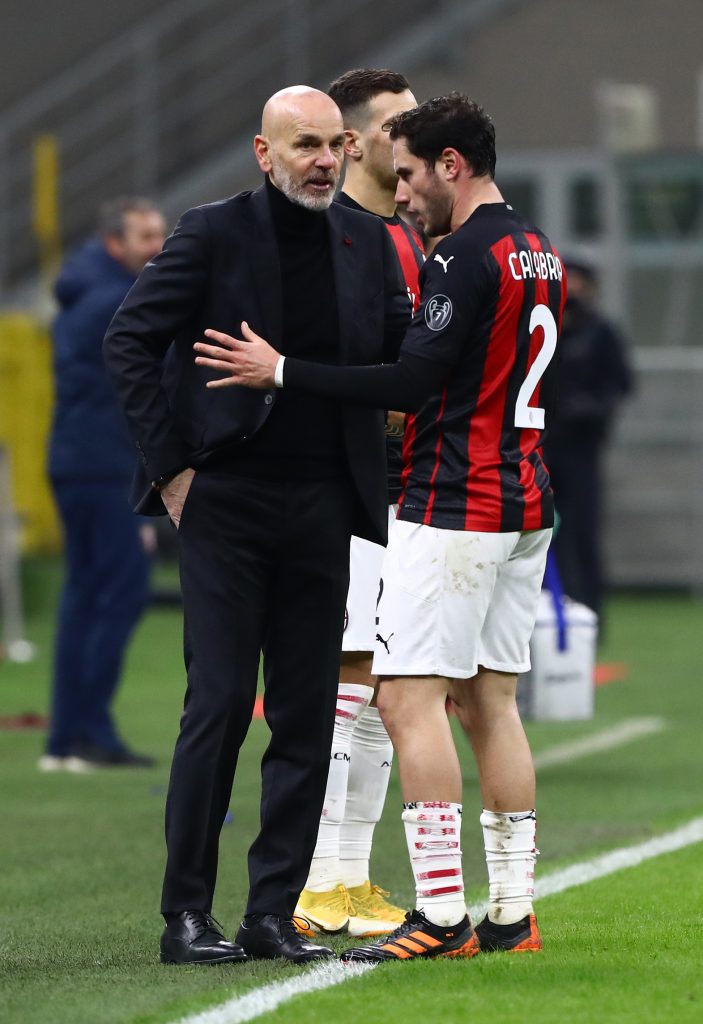 Davide Calabria e Stefano Pioli