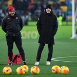 Pioli durante un allenamento pre-partita.