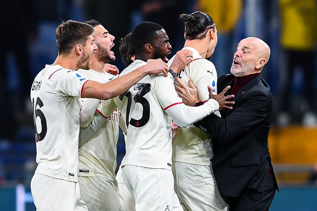 Il Milan esulta con Stefano Pioli.