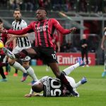 Rafael Leao in azione contro l'Udinese