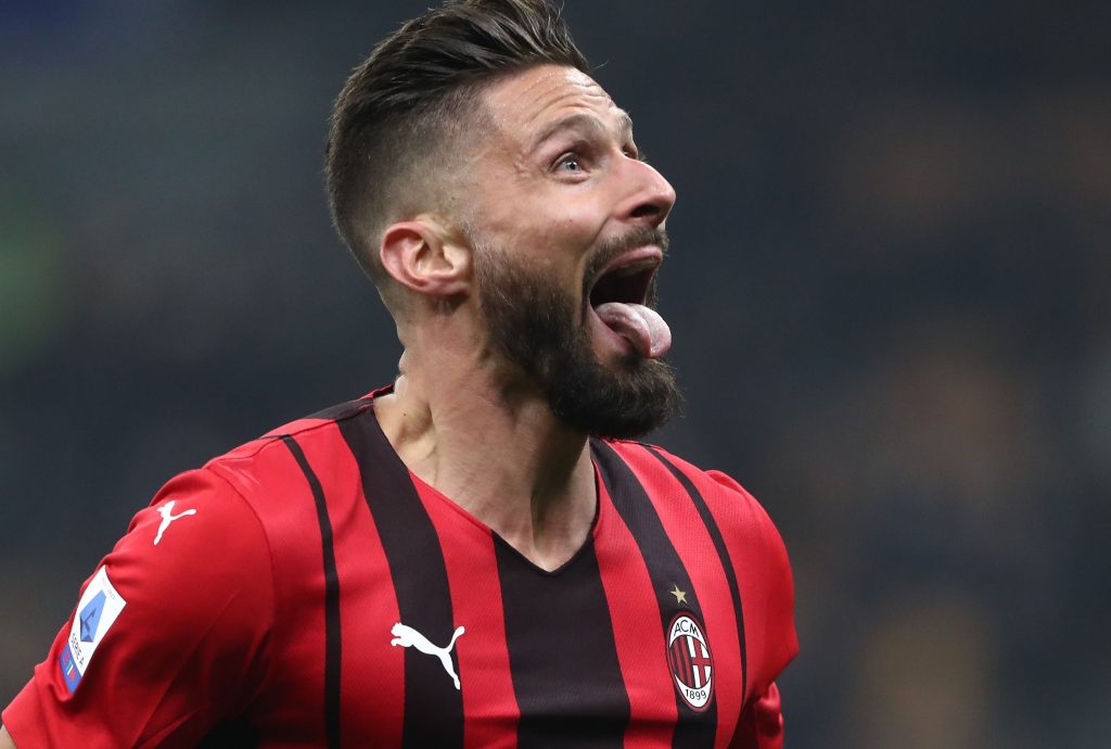 L'esultanza di Olivier Giroud nel derby