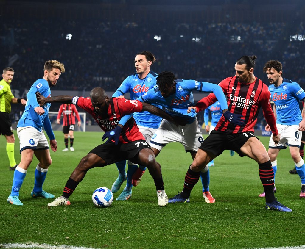 Un frame di Napoli-Milan