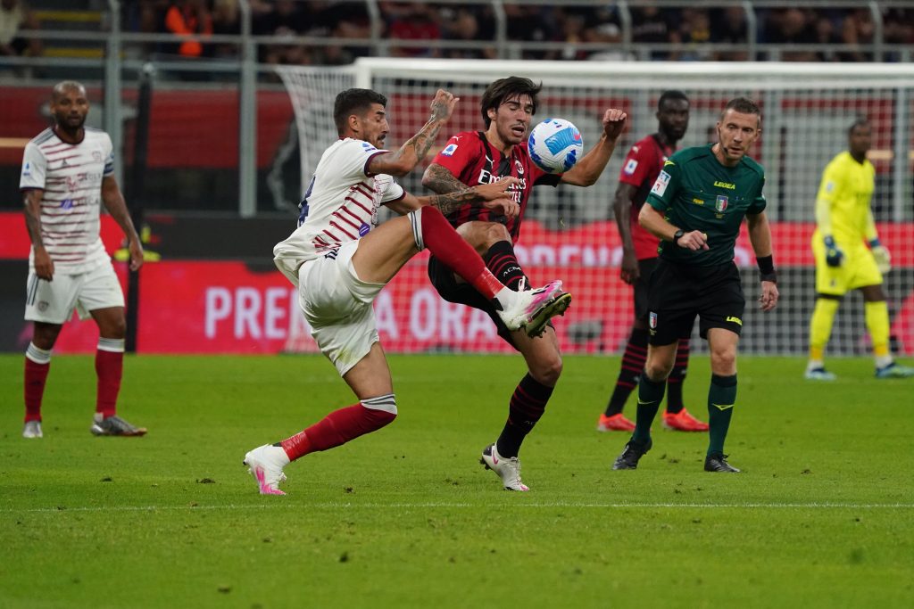 Un frame di Milan-Cagliari