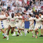 I calciatori del Milan festeggiano lo scudetto