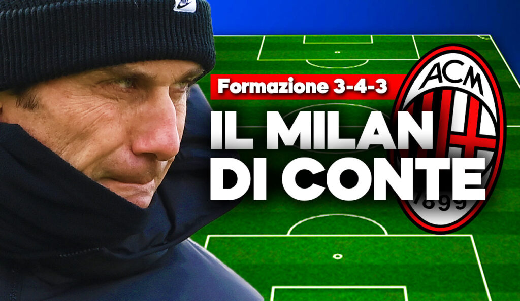 La nuova formazione del Milan con Conte in panchina.